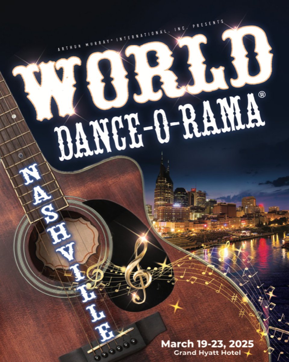 🌟 One week countdown until World Dance-O-Rama! 🌟🕺 Nashville will soon be welcoming our Arthur Murray Dance Centers Students and Instructors for a weekend long dance event! 🥳 Document your team's travel journey by tagging @ArthurMurrayWorldwide!