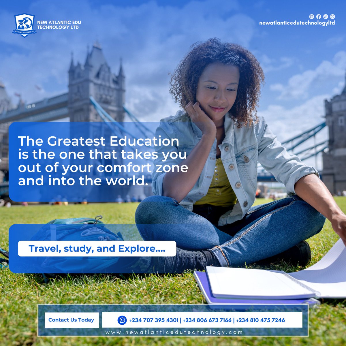 Newatlantic_edu's tweet photo. Studying abroad is not just about academics; it's about personal growth, cultural immersion, and lifelong connections. 

#Wednesday
#Education
#StudyAbroad
#StayAbroad
#Growth
#Universities
#NewAtlanticEdu https://t.co/qK8ym9ohJP