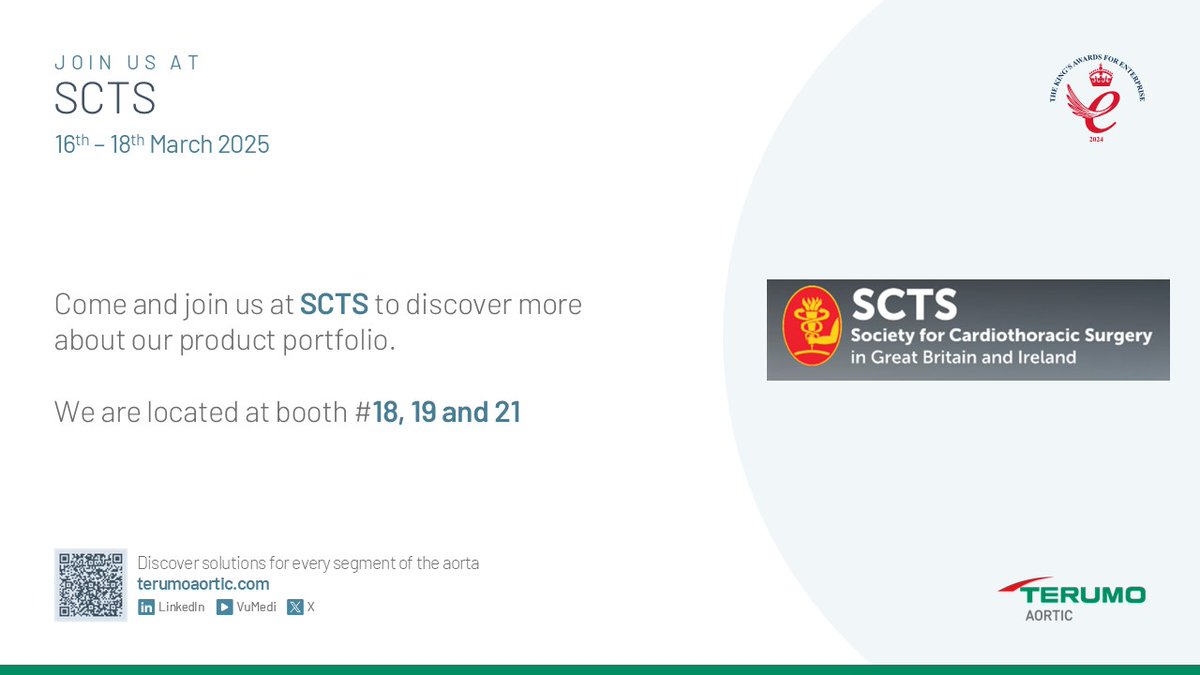 Terumo Aortic (@terumoaortic) on Twitter photo Join Terumo Aortic at #SCTS2025, 16th-18th March at the Edinburgh International Conference Centre. Come along to stand # 18, 19 & 21 for a coffee and learn about Terumo Aorticâs Broad Range of Aortic Solutions.
We are delighted to be sponsoring the <a href="/AorticDissectCT/">Aortic Dissection Charitable Trust</a> lunch box Join Terumo Aortic at #SCTS2025, 16th-18th March at the Edinburgh International Conference Centre. Come along to stand # 18, 19 & 21 for a coffee and learn about Terumo Aorticâs Broad Range of Aortic Solutions.
We are delighted to be sponsoring the <a href="/AorticDissectCT/">Aortic Dissection Charitable Trust</a> lunch box