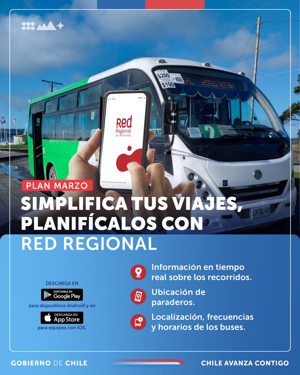 DTPRegional's tweet photo. Ya son cerca de 850 mil las personas que utilizan #RedRegional 📱 para planificar sus viajes en micro. Súmate tú también y descarga la app 🚏🚌 en:

⬇️Google Play: https://t.co/aW6eBvaBTI
⬇️App Store: https://t.co/eLa1q4KTsv https://t.co/PUnH92hg1o