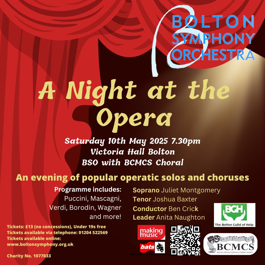 Bolton Symphony Orchestra (@boltonsymphony) on Twitter photo Our next #concert! Sat 10 May, 7.30pm <a href="/VicHallBMM/">Victoria Hall, Bolton</a>. Popular operatic choruses, solos and duets. Featuring <a href="/JulMontgomery/">Juliet Montgomery</a> (Soprano) and Joshua Baxter (Tenor). All welcome for an evening of super music! @boltonfm <a href="/OurPassGM/">Our Pass</a> <a href="/BoltonMusicCent/">Bolton Music Service</a> <a href="/BoothsMusic/">Booths Music</a> <a href="/burymusic/">Bury Music Service</a> #Bolton #Bury Our next #concert! Sat 10 May, 7.30pm <a href="/VicHallBMM/">Victoria Hall, Bolton</a>. Popular operatic choruses, solos and duets. Featuring <a href="/JulMontgomery/">Juliet Montgomery</a> (Soprano) and Joshua Baxter (Tenor). All welcome for an evening of super music! @boltonfm <a href="/OurPassGM/">Our Pass</a> <a href="/BoltonMusicCent/">Bolton Music Service</a> <a href="/BoothsMusic/">Booths Music</a> <a href="/burymusic/">Bury Music Service</a> #Bolton #Bury