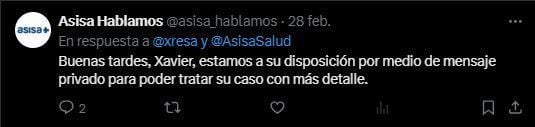 xresa's tweet photo. @asisa_hablamos Cinismo puro!  56 días reclamando que me demuestren la notificación de la subida de cuota en un 39%, según obliga Ley 50/1980 y 20/2015. No me lo demuestran porque no lo hicieron @AsisaSalud #LeyProtecciónConsumidor #AbusoConsumidor #ASISA_incumple_Ley  @FACUA https://t.co/ihM4PNgnoT