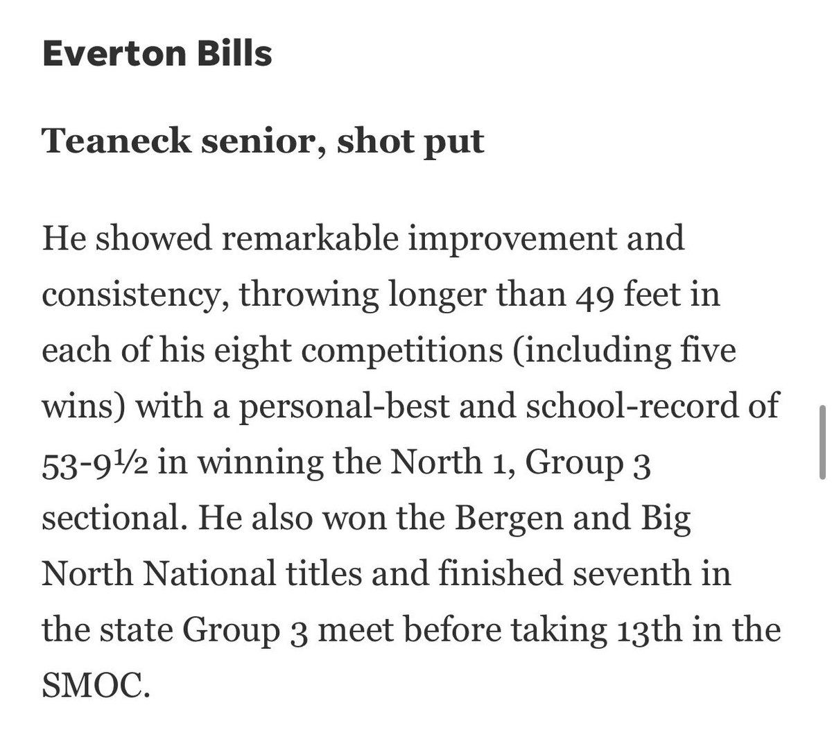 Teaneck HighwayMen/Women (@tnecktfxc) on Twitter photo Big Time Congrats to Everton "EJ" Bills Jr ( <a href="/BillsThrows/">Bills_Throws</a> ) on being named All North (NJ) First Team‼️ EJ becomes the first ever thrower from Teaneck NJ to be named first team North Jersey & last person since Kwaku Nkrumah (All State Hurdler 22')   <a href="/asan_t3/">Kwaku-Asante Nkrumah</a> Big Time Congrats to Everton "EJ" Bills Jr ( <a href="/BillsThrows/">Bills_Throws</a> ) on being named All North (NJ) First Team‼️ EJ becomes the first ever thrower from Teaneck NJ to be named first team North Jersey & last person since Kwaku Nkrumah (All State Hurdler 22')   <a href="/asan_t3/">Kwaku-Asante Nkrumah</a>