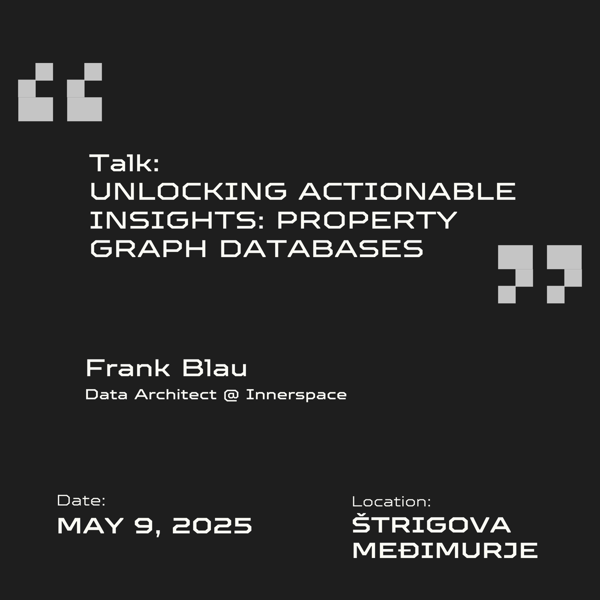 🔥 Frank Blau is back at #weblica2025!

Explore property graph databases - uncover hidden data connections for fraud detection, social networks &amp; more. + Live demo! 🚀