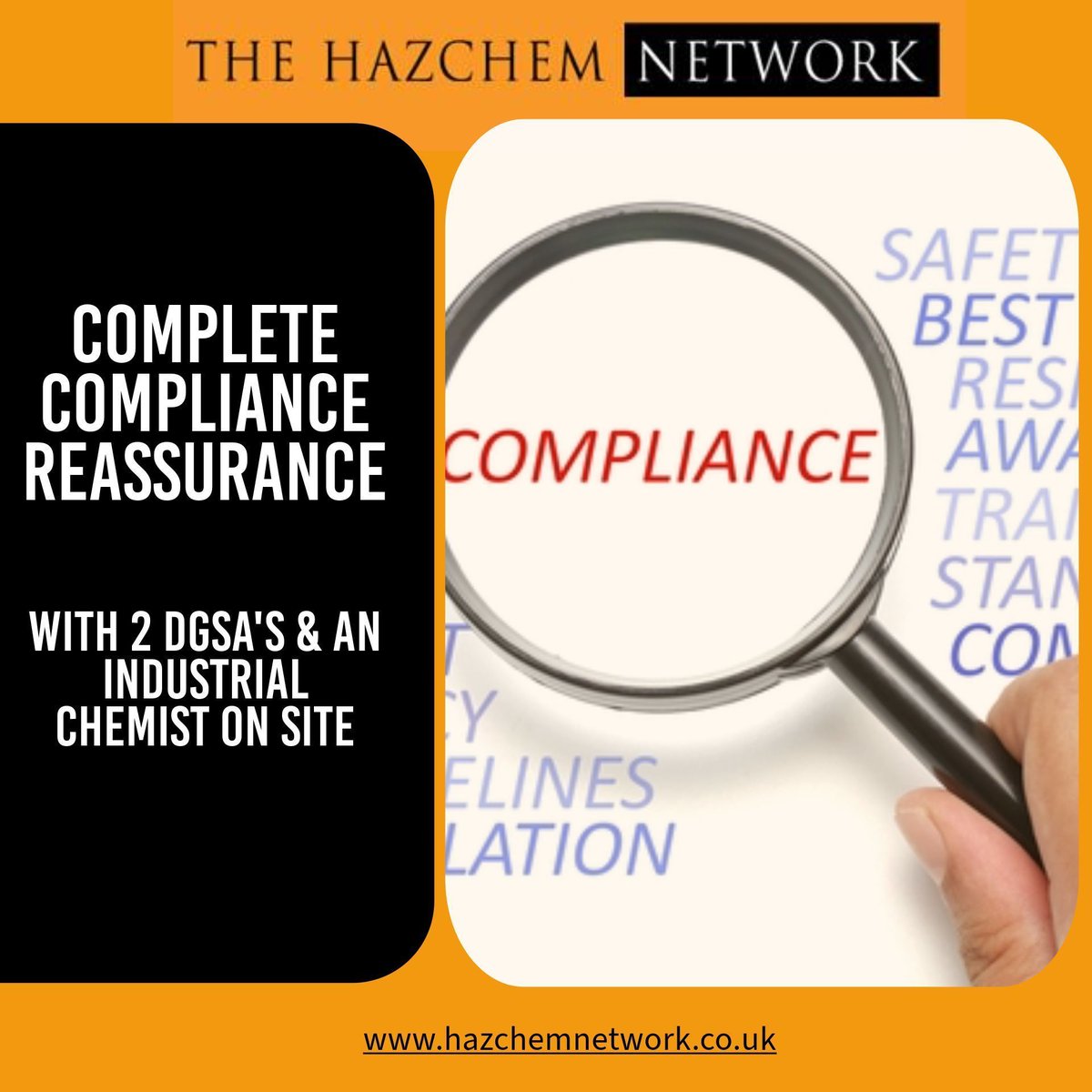 The Hazchem Network (@hazchemnetwork) on Twitter photo Compliance in the supply chain We have an industrial chemist and 2 x DGSAβs on site to ensure compliance & safety Get in touch to see how we can help.
π - 01455 856004
π© - laura@hazmail.co.uk
πΈοΈ -buff.ly/o6MKkPd
#ADR chemicaltransport #logistics #Safety #Chemistry Compliance in the supply chain We have an industrial chemist and 2 x DGSAβs on site to ensure compliance & safety Get in touch to see how we can help.
π - 01455 856004
π© - laura@hazmail.co.uk
πΈοΈ -buff.ly/o6MKkPd
#ADR chemicaltransport #logistics #Safety #Chemistry