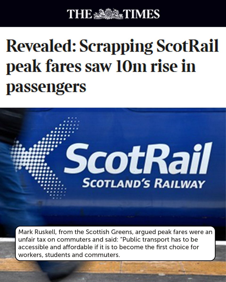 Peak rail fares are an unfair tax. Why should the same journey cost more before a certain time of day? It punishes commuters who have no say in the times they travel to work, study or other appointments.

Tell the Scot Gov to end peak rail fares for good: buff.ly/5DHdyuA