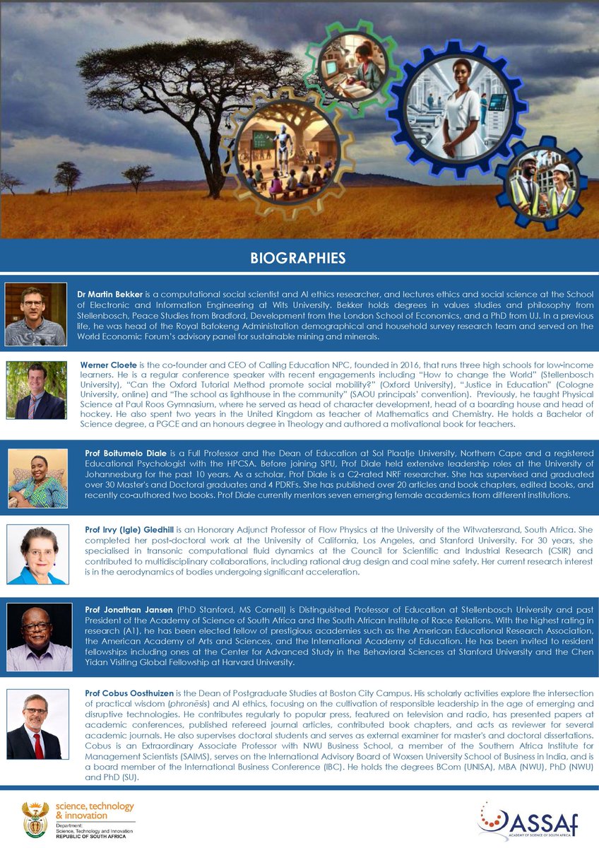 “Study this, not that!” – The Future of Work

ASSAf’s Scholarly Publishing Unit cordially invites you to the first 2025 Online Lekgotla on Artificial Intelligence titled: “Study this, not that!” – The Future of Work. 

Registration: buff.ly/UsrwviU