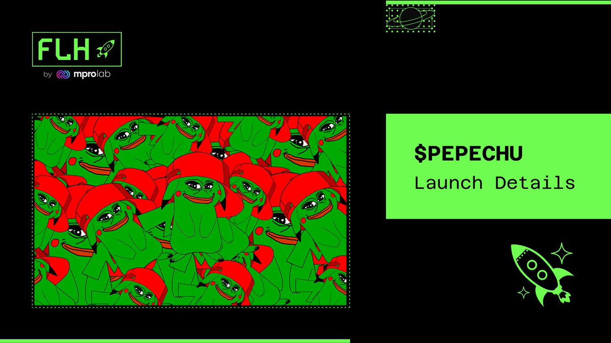 fairlaunchub's tweet image. $PEPECHU launch details 🐸 ⚡

⚡ Total supply: 1,000,000,000
⚡ Tax: 0.90%
 - Burn 0.30%
 - Dev 0.30%
 - Rewards 0.30%
⚡ Limit: 1% per wallet during the first phase
⚡ Headstart: 2:00 min