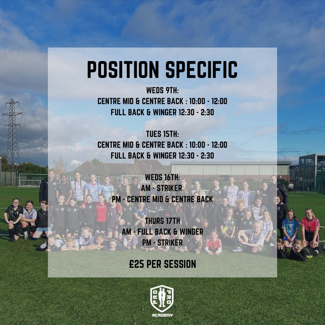 hann_godfrey's tweet image. CAMP AND POSITION SPECIFIC SESSIONS THIS EASTER WITH @Pro2ProAcademy 🤩💜