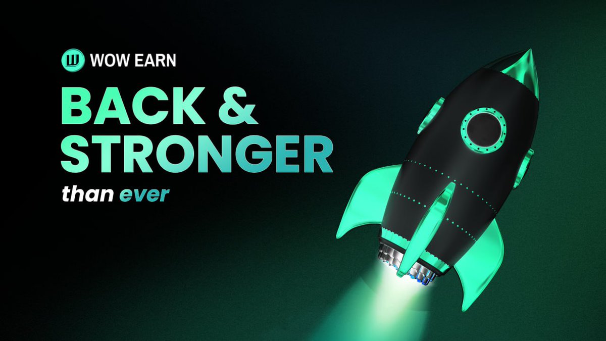 WOWEARNOFFICIAL's tweet photo. BACK &amp; STRONGER THAN EVER! 🔥

We’re back, stronger and more determined than ever! WOW EARN is here to continue building, innovating, and leading in the Web3 space. ✨

Stay tuned for presale updates &amp; news. https://t.co/Rpek7Q1QOD