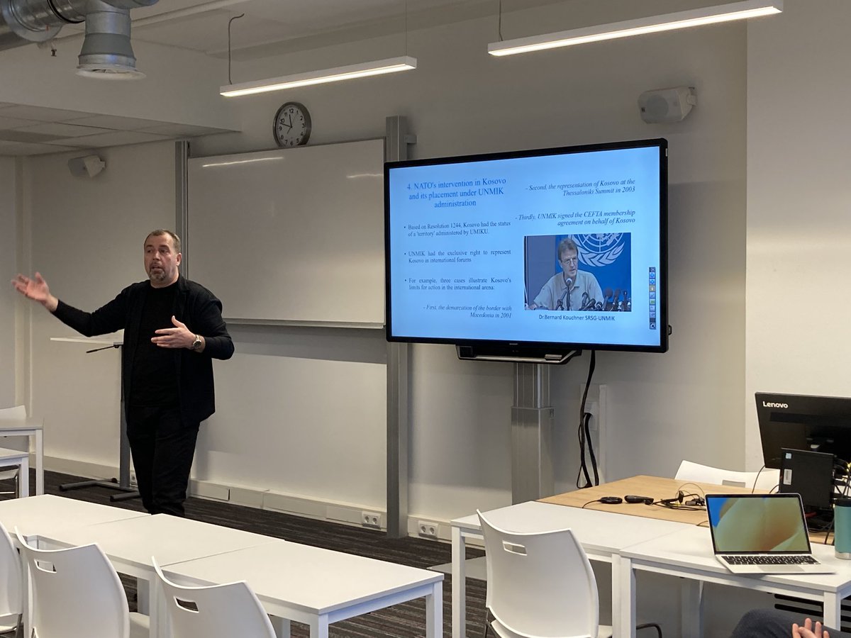 It was a pleasure to welcome <a href="/Radboud_Uni/">Radboud University</a> 🇳🇱 Prof. Afrim Hoti from the <a href="/UniPrishtina/">University of Prishtina</a> Kosovo 🇽🇰. Afrim shared his fascinating hands-on experience during a lecture on postwar state-building in Kosovo. Looking forward to deepening our connections with our 🇽🇰 colleagues!