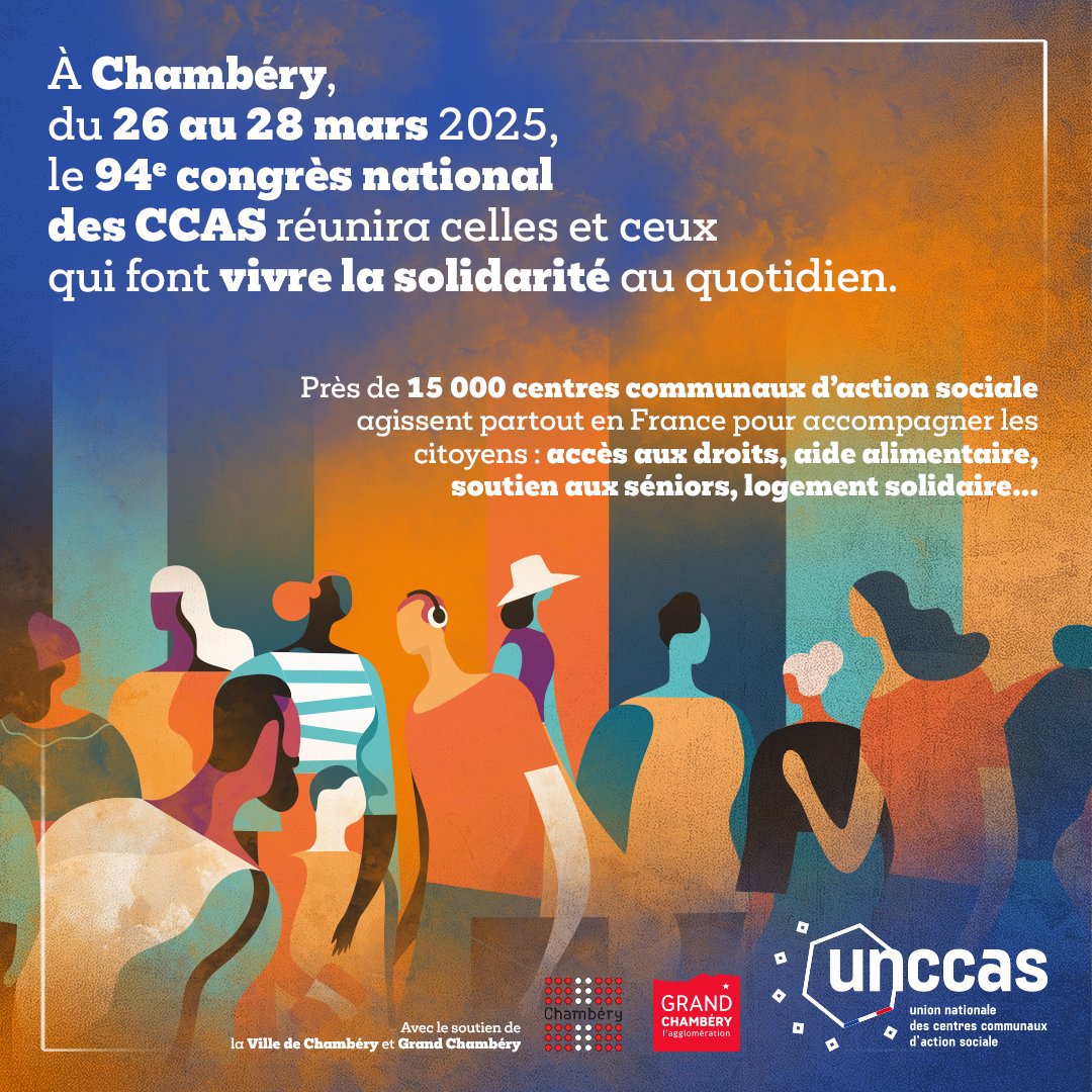 Ville de Chambéry (@villedechambery) on Twitter photo 📍 Du 26 au 28 mars 2025, <a href="/VilledeChambery/">Ville de Chambéry</a> accueillera le 94e Congrès de l'<a href="/unccas/">Unccas. Les élus locaux au service des solidarités</a>
🤝 15.000 #CCAS et #CIAS agissent partout en France pour accompagner les citoyens : accès aux droits, aide alimentaire, soutiens aux séniors, logement solidaire…
#LesCCASsontLa 📍 Du 26 au 28 mars 2025, <a href="/VilledeChambery/">Ville de Chambéry</a> accueillera le 94e Congrès de l'<a href="/unccas/">Unccas. Les élus locaux au service des solidarités</a>
🤝 15.000 #CCAS et #CIAS agissent partout en France pour accompagner les citoyens : accès aux droits, aide alimentaire, soutiens aux séniors, logement solidaire…
#LesCCASsontLa