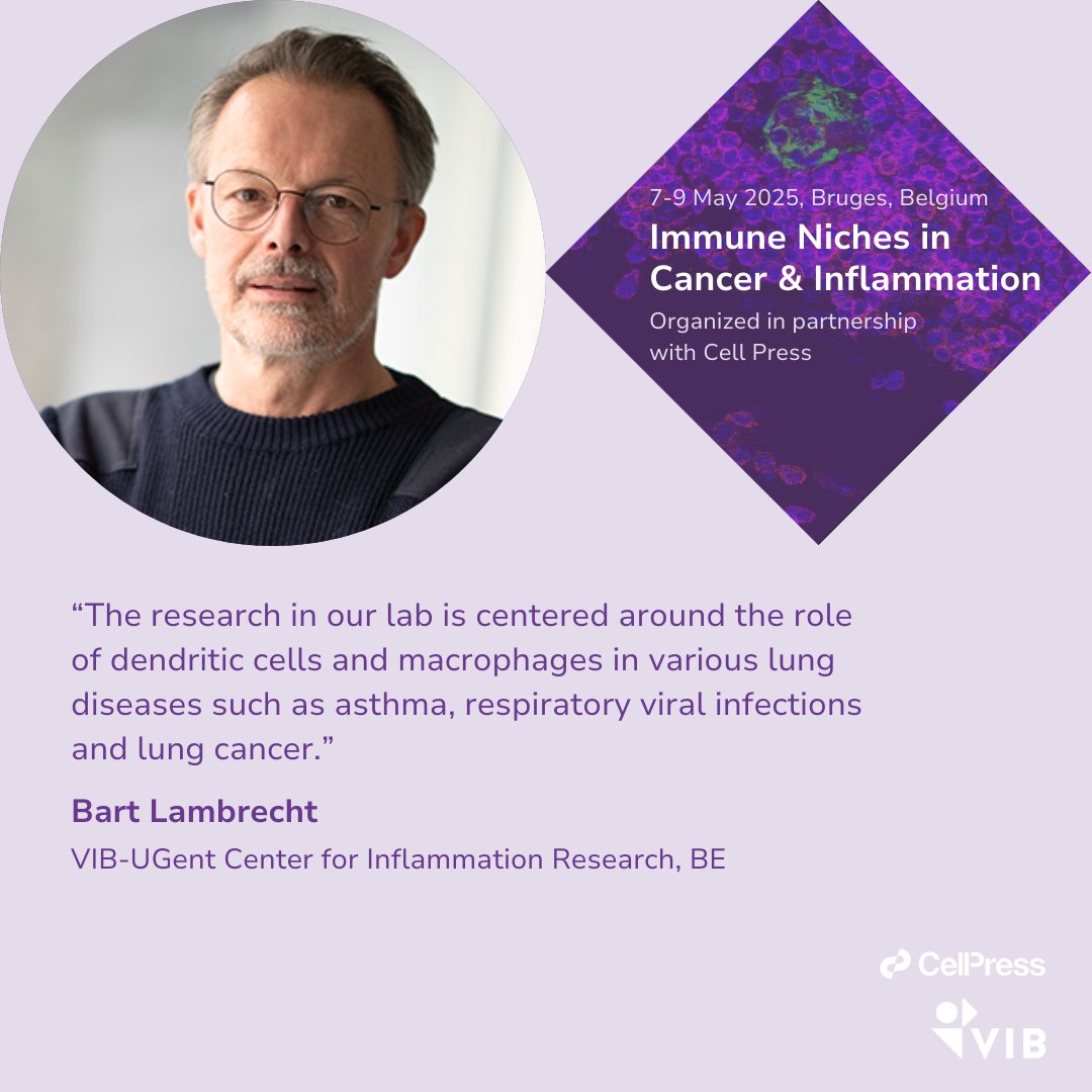 📢#INCI25 is getting closer! Subscribe to it!
Prof. Bart Lambrecht will show us the alveolar niche and how it is implicated in inflammation and cancer. Do not skip his talk! 😎

🗓️Early Bird deadline: 26th March
👉Check it: vibbio.tech/INCI25
<a href="/bart_lambrecht/">bart lambrecht</a>