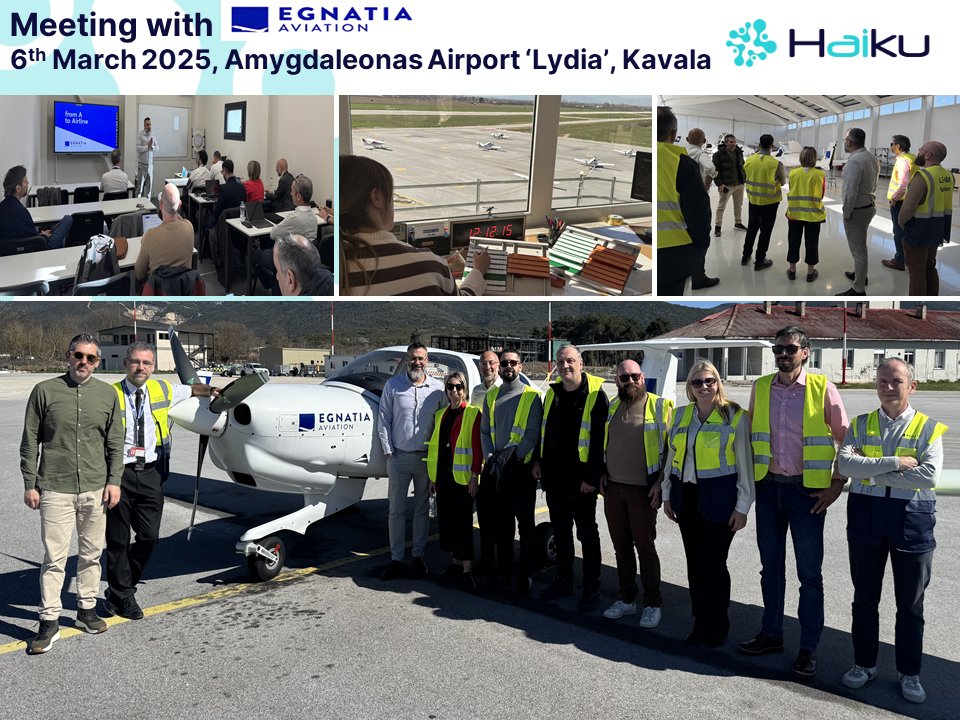 On March 6, 2025 <a href="/HAIKUproject_EU/">HAIKU</a>  had the opportunity to meet with #EgnatiaAviation 👨‍✈️ ✈️ 👩‍✈️ at Amygdaleonas Airport ‘Lydia’ in Kavala, Greece. 
Big 🙏to #EgnatiaAviation for hosting the event &amp;  for the amazing tour to their facilities ❗ 
#HorizonEurope #CINEA #LydiaAerodrome