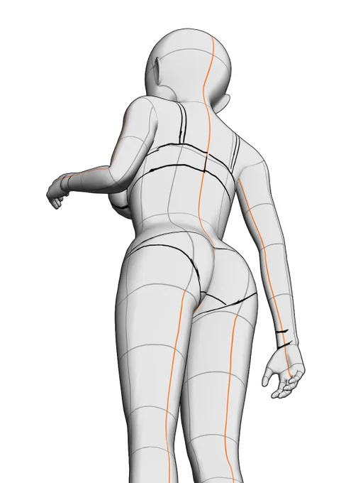 クリスタver4.0がすごい…3Dモデルに直接描き込めるようになったことでどんなアングルのパンツでもアタリが取れるようになってしまった… 