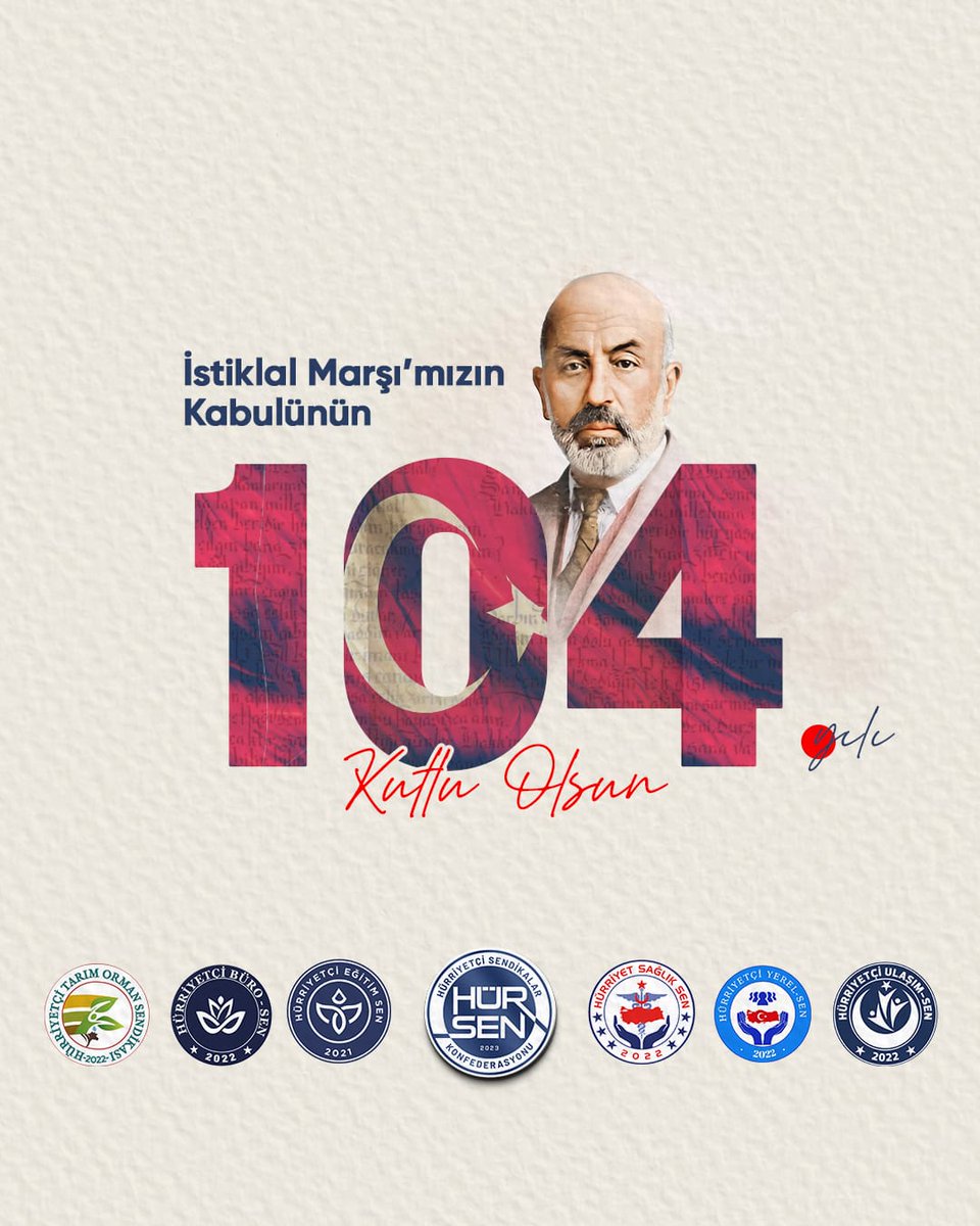 İstiklal Marşı, milletimizin hürriyet mücadelesinin en güçlü ifadesidir.
İstiklal Marşımızın kabulünün 104. yılını kutluyor; Milli Şairimiz Mehmet Akif Ersoy’u, şehit ve gazilerimizi saygı ve minnetle anıyoruz.
Allah bu millete bir daha istiklal marşı yazdırmasın!