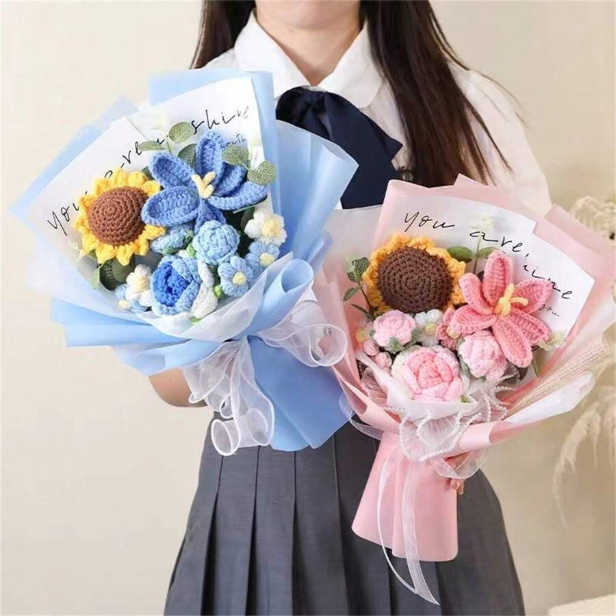 かぎ針編み物の花束 枯れない花86 本 のスズラン 。直径 96