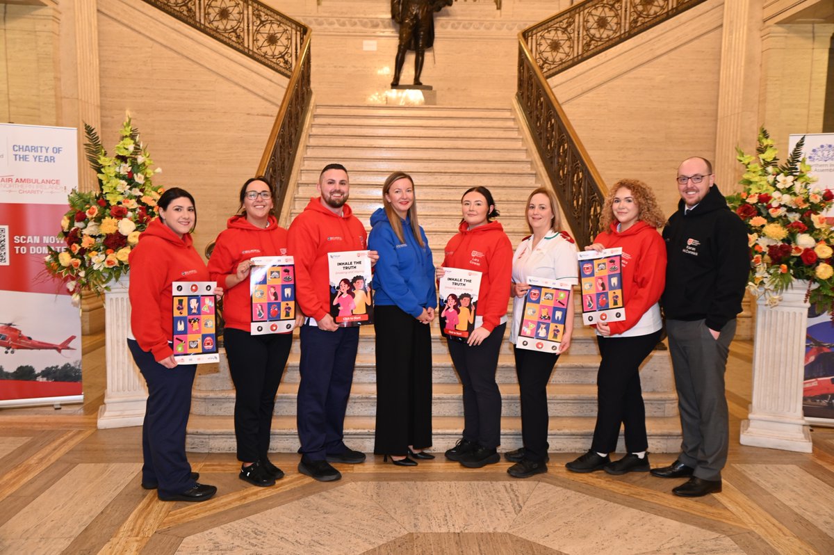 LCreightonRN's tweet image. On National No Smoking Day 2025 our talented students @QUBSONM release their #codesigned serious game &quot;Inhale the Truth&quot;  to raise awareness of the risks of #smoking and #vaping Launched by attending Stormont to meet Health Minister Mike Nesbitt. 
Play: playni.inhalethetruth.com