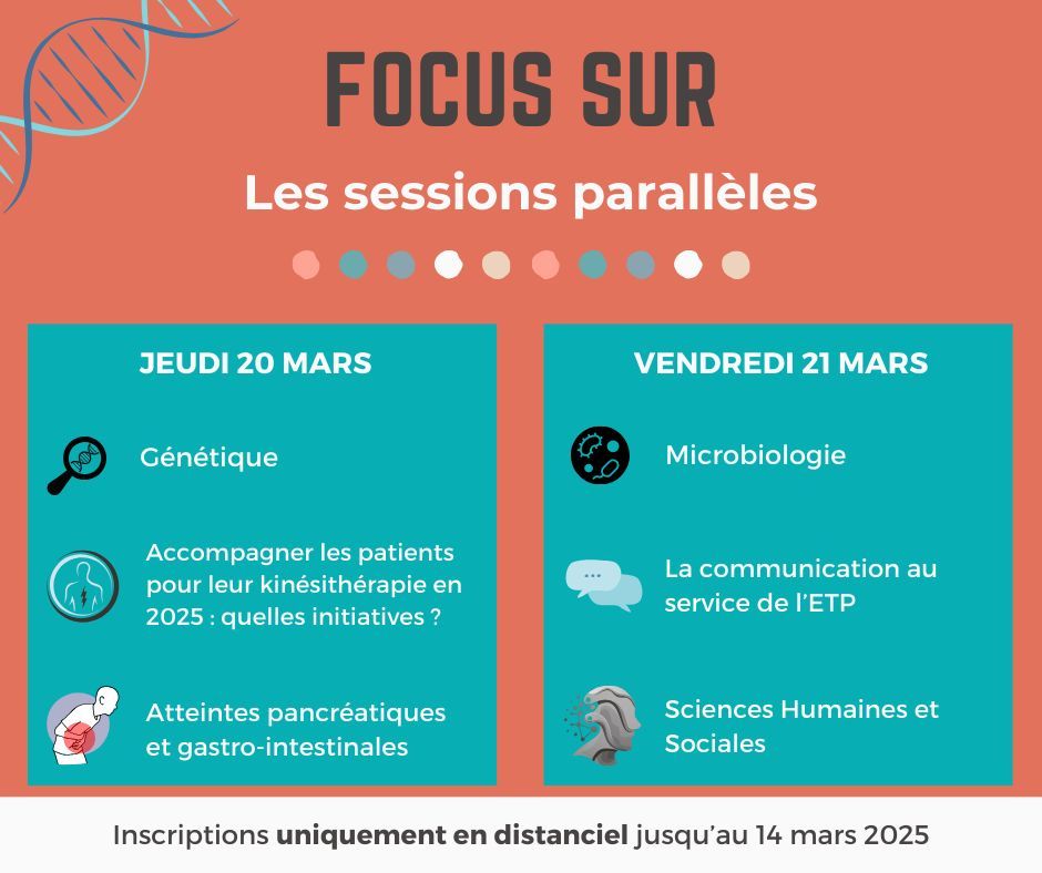 Filiere Muco-CFTR (@filieremucocftr) on Twitter photo Les Journées Scientifiques de la #mucoviscidose, ce sont aussi des sessions thématiques : 
- Génétique
- Kinésithérapie
- Microbiologie
- Sciences Humaines et Sociales
- ETP
- Gastro
Programme et inscription (en visio) : buff.ly/OjOfE5P 
#maladiesrares #FSMR Les Journées Scientifiques de la #mucoviscidose, ce sont aussi des sessions thématiques : 
- Génétique
- Kinésithérapie
- Microbiologie
- Sciences Humaines et Sociales
- ETP
- Gastro
Programme et inscription (en visio) : buff.ly/OjOfE5P 
#maladiesrares #FSMR