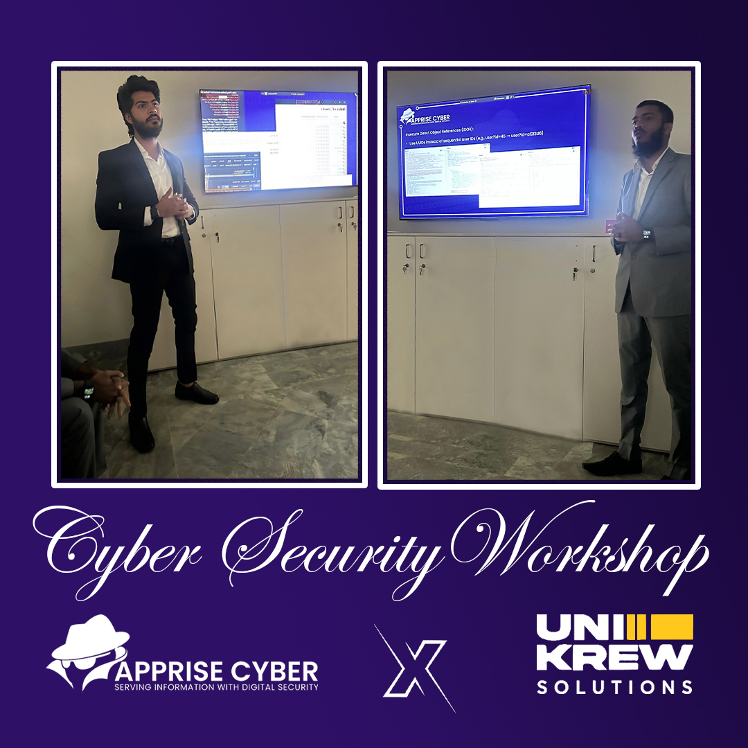 AppriseCyber's tweet photo. Last week, we conducted a workshop on #Secure_Coding Practices for the talented Unikrew development team! Our session focused on writing secure, resilient code to mitigate vulnerabilities &amp; strengthen application security.
#SecureCoding #CyberSecurity #codesecure #development https://t.co/u0gTsB40wk