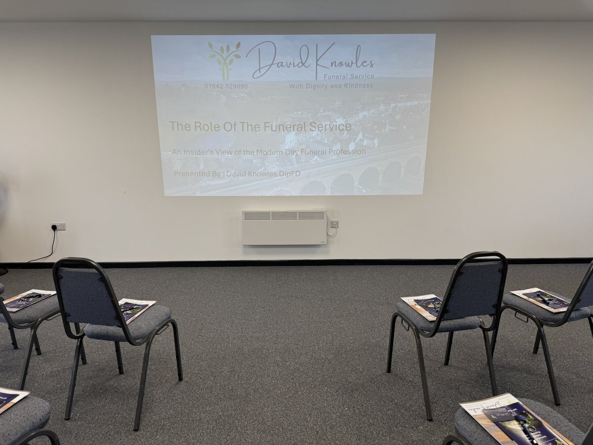 All prepared and ready to give a talk on the role of the Funeral Service to the care team at MHA Reuben Manor Care Home. 

If you or your organisation would benefit from a talk please get in touch. 01642 929090.