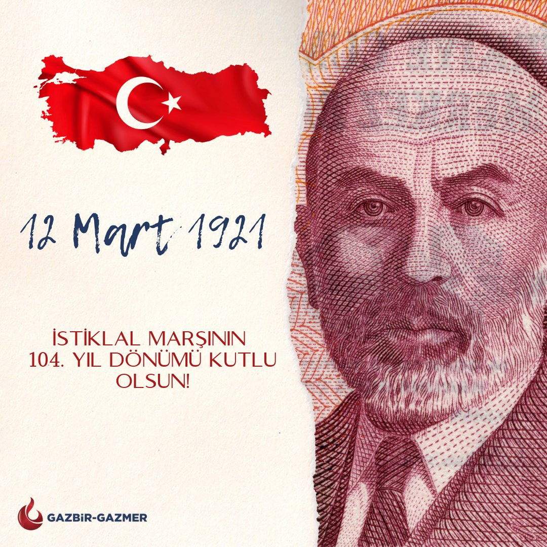 Vatan sevgisinin ve bağımsızlık aşkının en güçlü ifadesi olan İstiklal Marşı'mızın kabulünün 104. yılı kutlu olsun! Mehmet Akif Ersoy'u rahmet ve minnetle anıyoruz. 🇹🇷
