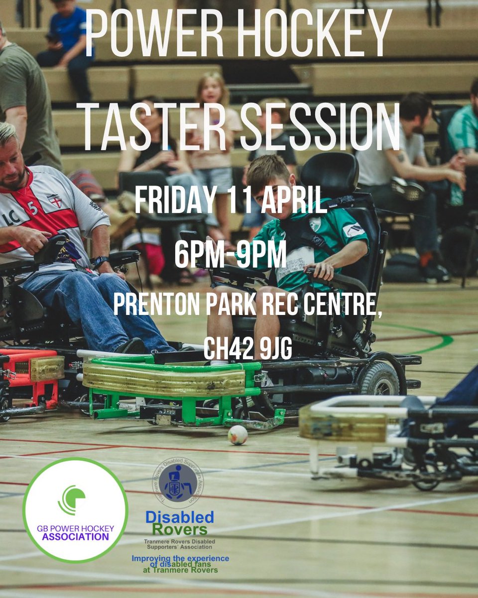 GBPowerHockey's tweet image. We are going to be running a taster session of our fast-paced, exciting disability sport in conjunction with @DisabledRovers on Friday, 11 April between 6pm and 9pm at the @TRFCCommunity Prenton Park Rec Centre..