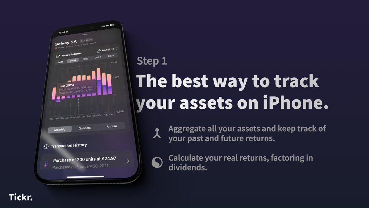 TechNomad182745's tweet image. I built Tickr because I wanted a clear way to track my investments against the benchmarks that matter, without relying on generic ETFs. Now, I know exactly where I stand and how to optimize my portfolio.  

Here’s how it works 👇

✅ Track all your assets in one place and see…