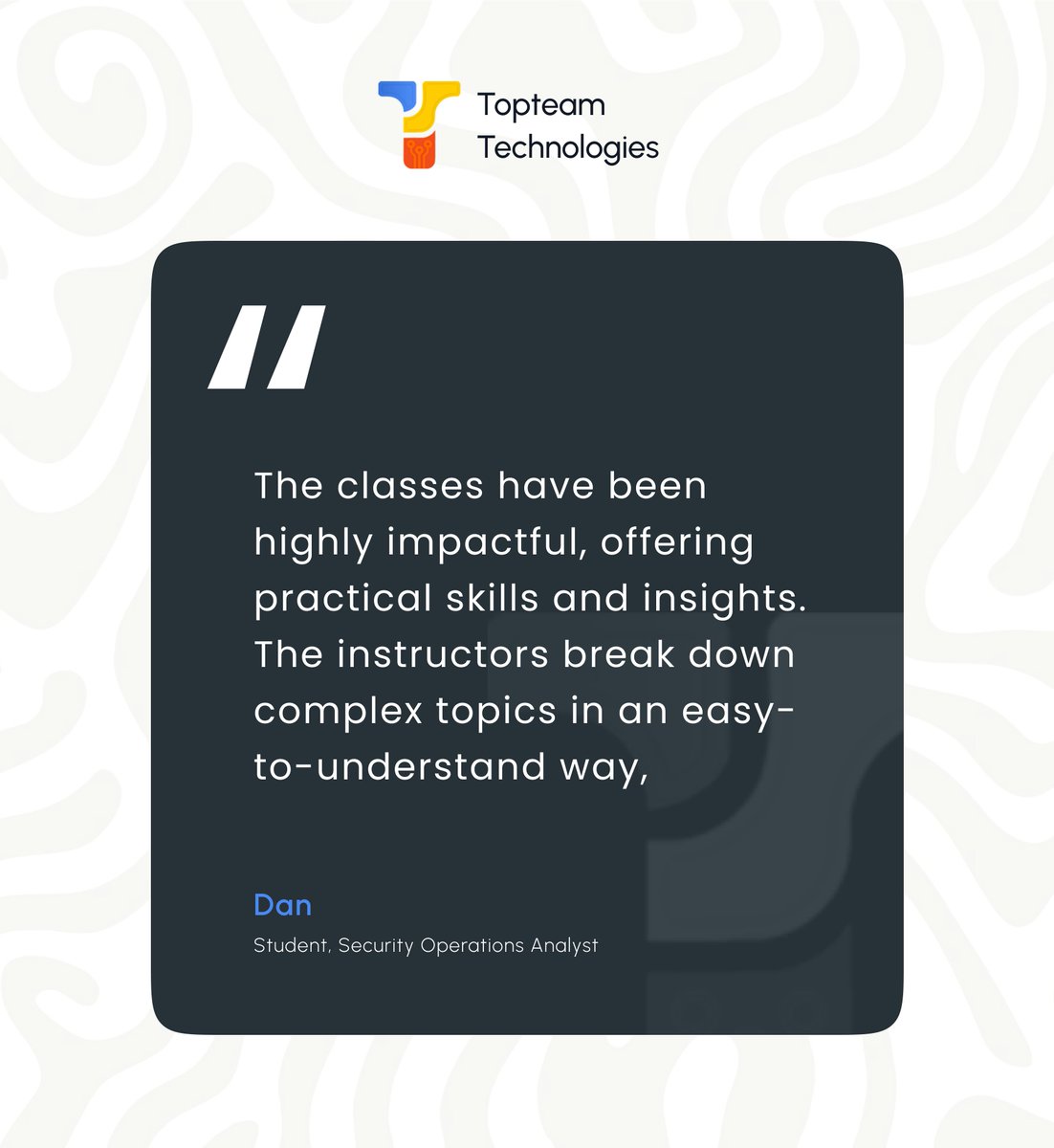 TopteamLtd's tweet image. We’re all about giving you the best learning experience. Here’s what some of our Cohort 1 students have to say about their journey with us!

#tech #feedback #dataanalytics