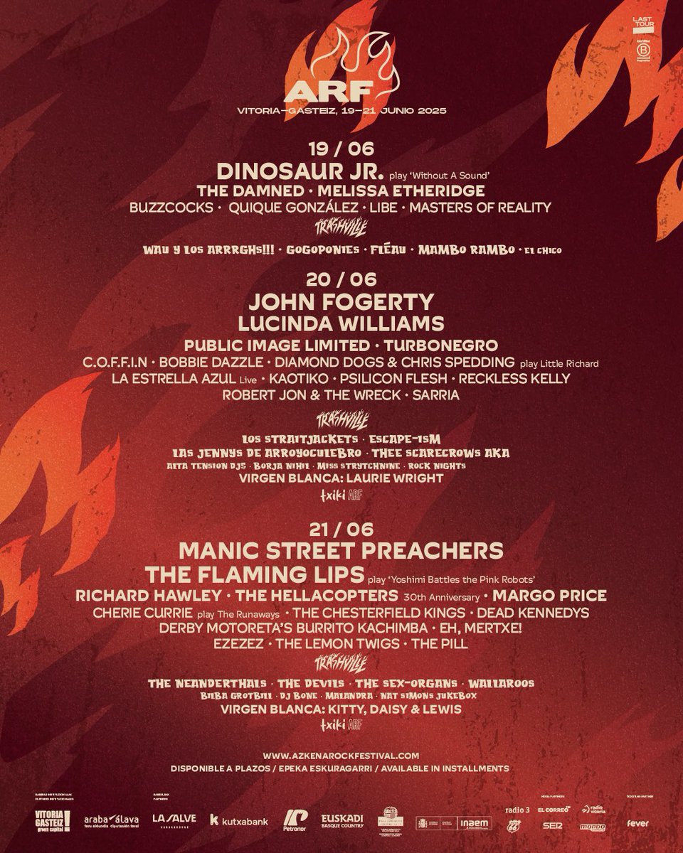 Cartel cerrado y por días 🔥 
🎟️ azkenarockfestival.com
#azkenarockfestival