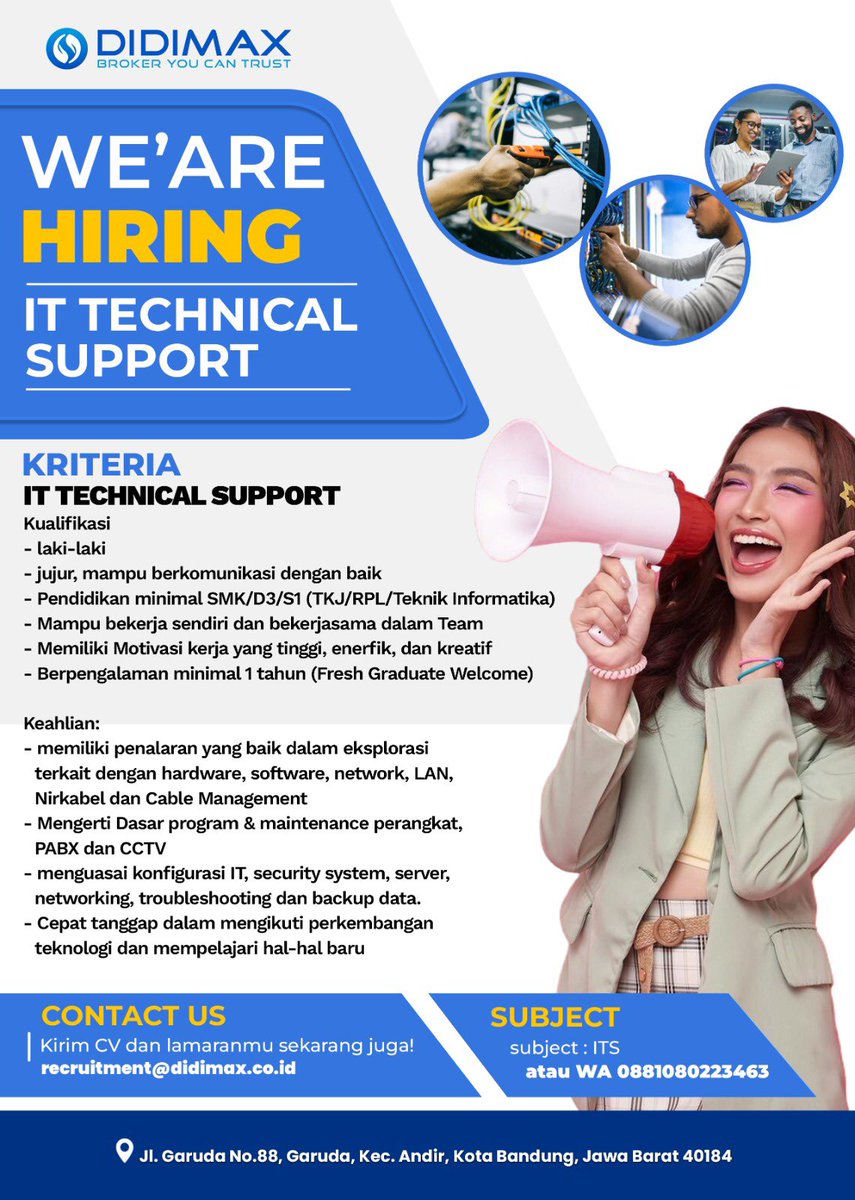 Drop CV ke WA : 0881080223463
Lowongan Kerja Bandung 2025
#lokerbandung