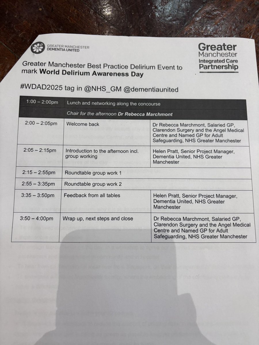 We’re here today to raise awareness of #delirium #WDAD2025 <a href="/NHS_GM/">NHS Greater Manchester</a> <a href="/dementiaunited/">Dementia United</a>