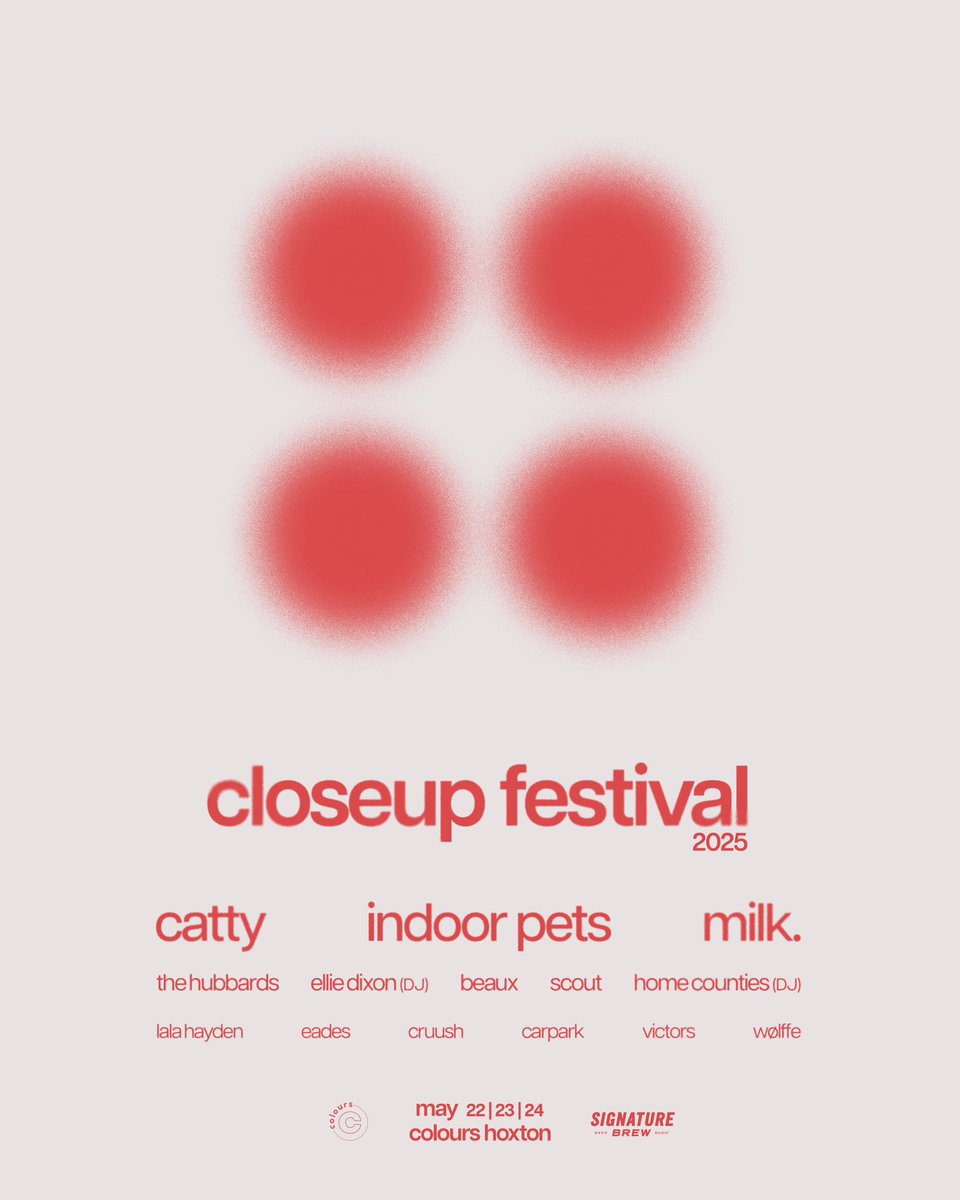 london im back playing <a href="/Closeuppromo/">CloseUp</a> festival this may 22nd with <a href="/cattymp3/">CATTY 🕊</a>, <a href="/elliedixonmusic/">Ellie Dixon</a> &amp; more. I can’t wait to seee youuuuu