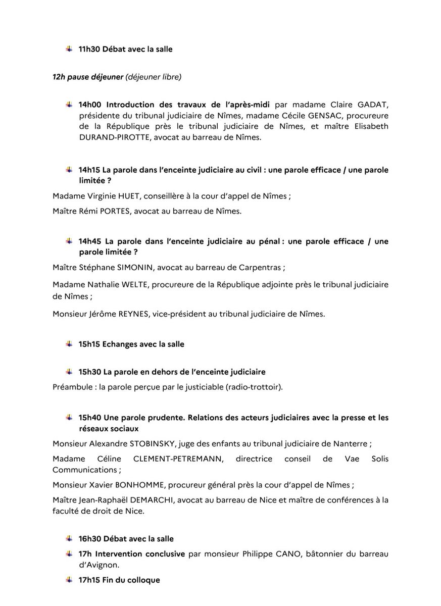⚖️ Procureur général près la cour d'appel de Nîmes (@pg_ca_nimes) on Twitter photo ⚠️ ⚖️ Colloque déontologie Magistrats-Avocats organisé par la cour d'appel de Nîmes, le barreau de Nîmes
et <a href="/unimesfr/">Nîmes Université</a> avec la participation des barreaux d'Avignon et d'Alès
Université de Nîmes : vendredi 21 mars 2025 de 9h à 17h15
<a href="/ENM_France/">École nationale de la magistrature</a> ⚠️ ⚖️ Colloque déontologie Magistrats-Avocats organisé par la cour d'appel de Nîmes, le barreau de Nîmes
et <a href="/unimesfr/">Nîmes Université</a> avec la participation des barreaux d'Avignon et d'Alès
Université de Nîmes : vendredi 21 mars 2025 de 9h à 17h15
<a href="/ENM_France/">École nationale de la magistrature</a>