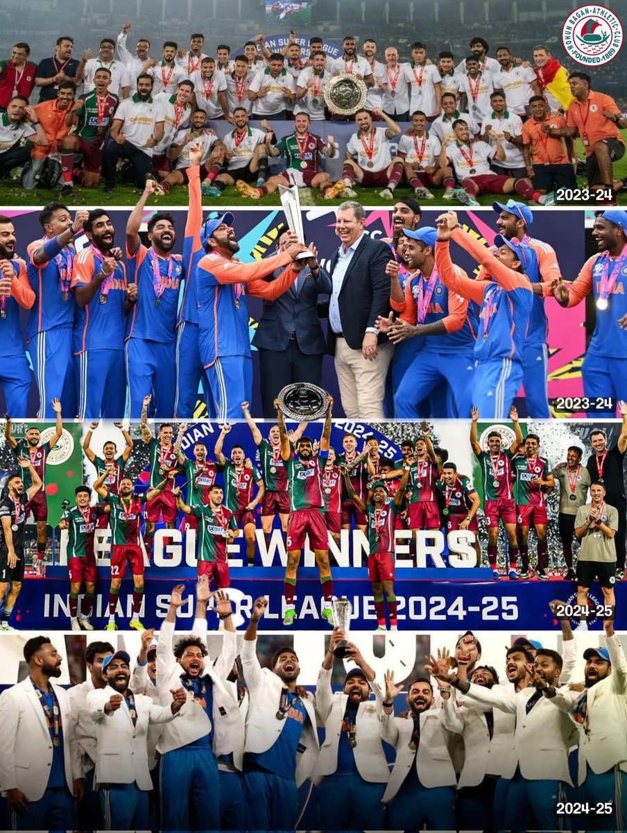 Mohun_Bagan's tweet image. পরপর দুবছর!
ভারত 🤝 মোহনবাগান
🧡🤍💚 🤝 💚♥️

#জয়_হিন্দ 🇮🇳 #জয়_মোহনবাগান 💚♥️✊
#IndianCricketTeam #India #ICCChampionsTrophy2025 #MohunBagan #Mariners #MBAC #MBSG #NationalClubOfIndia #GloriousPastVibrantFuture #MohunBaganAthleticClub #JoyMohunBagan #ISL #ISLShieldChampion