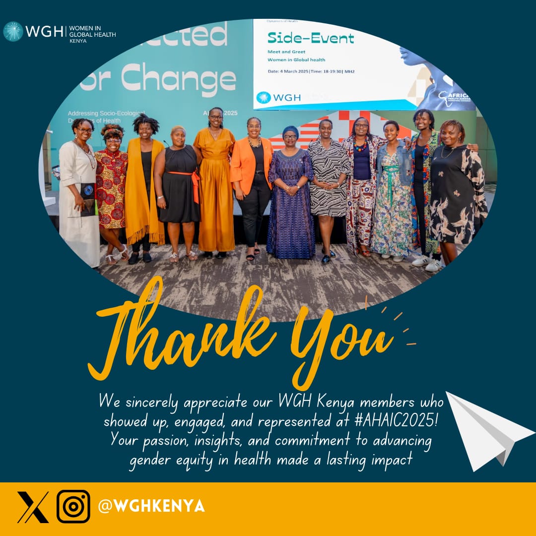 WGH Kenya 🇰🇪 (@wghkenya) on Twitter photo Gratitude to our incredible WGH Kenya members for showing up and making an impact at #AHAIC2025
As WGH Kenya, we remain committed to amplifying women’s voices, advocating for gender-transformative leadership, and pushing for inclusive health systems. <a href="/womeninGH/">Women In Global Health</a>
#GenderEquity Gratitude to our incredible WGH Kenya members for showing up and making an impact at #AHAIC2025
As WGH Kenya, we remain committed to amplifying women’s voices, advocating for gender-transformative leadership, and pushing for inclusive health systems. <a href="/womeninGH/">Women In Global Health</a>
#GenderEquity