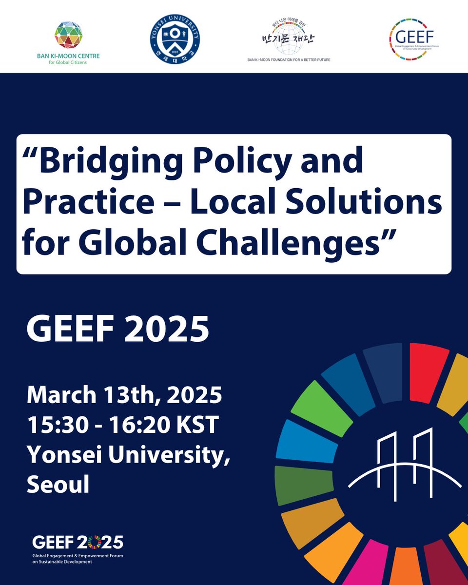 Monika Froehler (@mofroehler) on Twitter photo Delighted to share that tomorrow, I will moderate the Opening Ceremony and the first day of #GEEF2025 at Yonsei University in Seoul co-organized by the Institute for Global Engagement & Empowerment (IGEE), <a href="/yonsei_u/">Yonsei University</a> , <a href="/bkmfoundation/">BKM Foundation</a> and the <a href="/bankimooncentre/">Ban Ki-moon Centre for Global Citizens</a>! The event is Delighted to share that tomorrow, I will moderate the Opening Ceremony and the first day of #GEEF2025 at Yonsei University in Seoul co-organized by the Institute for Global Engagement & Empowerment (IGEE), <a href="/yonsei_u/">Yonsei University</a> , <a href="/bkmfoundation/">BKM Foundation</a> and the <a href="/bankimooncentre/">Ban Ki-moon Centre for Global Citizens</a>! The event is