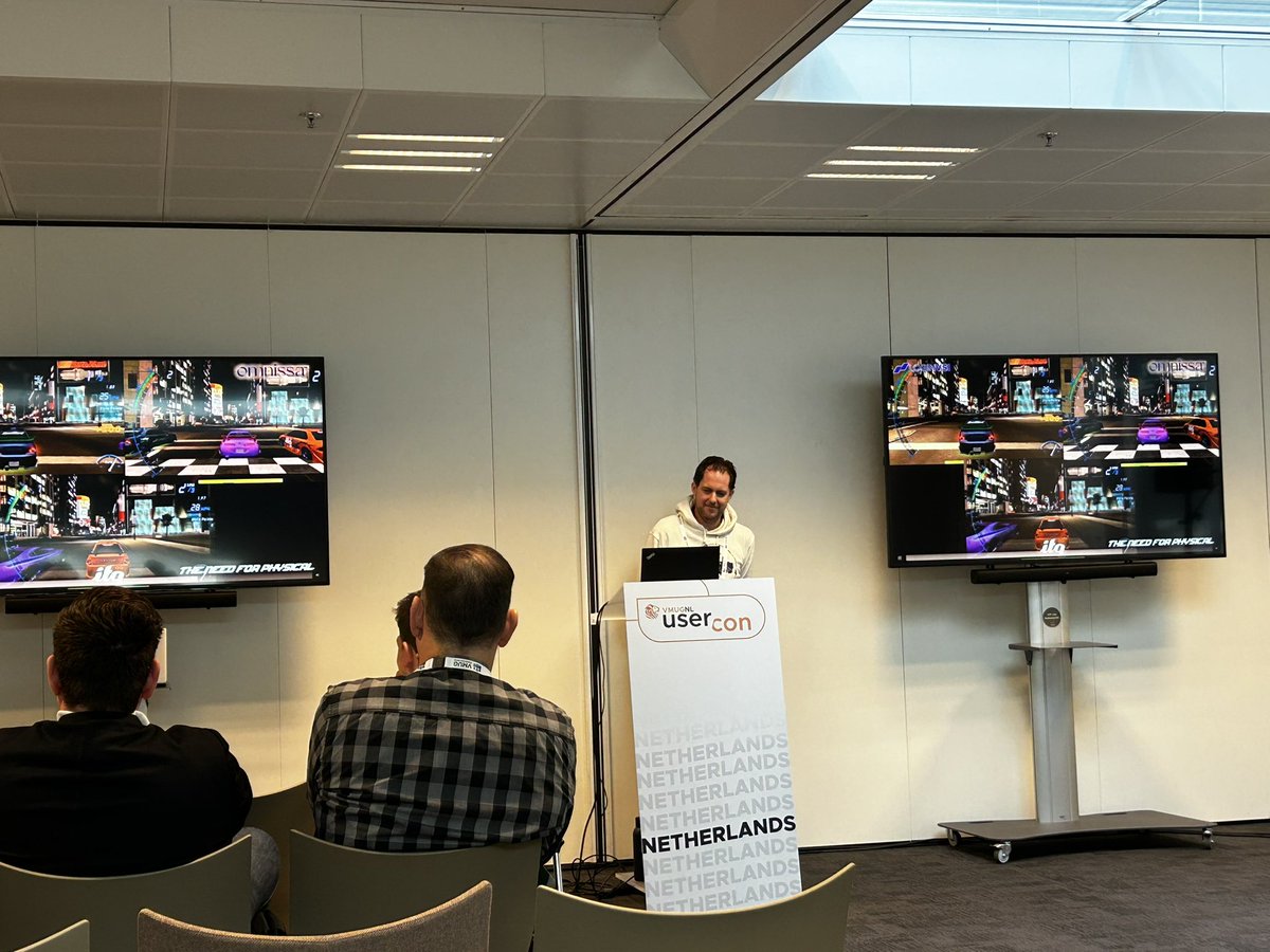 Eric Honcoop (@virtualracket) on Twitter photo <a href="/EdwindeBruin5/">Edwin de Bruin</a> blowing my mind <a href="/vmugnl/">The Dutch VMUG</a> with fully automated deploying a 3D LAN-game on 3 systems, having them play against each other and measure all the IT-stats while doing it. Well played Ed, well played <a href="/EdwindeBruin5/">Edwin de Bruin</a> blowing my mind <a href="/vmugnl/">The Dutch VMUG</a> with fully automated deploying a 3D LAN-game on 3 systems, having them play against each other and measure all the IT-stats while doing it. Well played Ed, well played