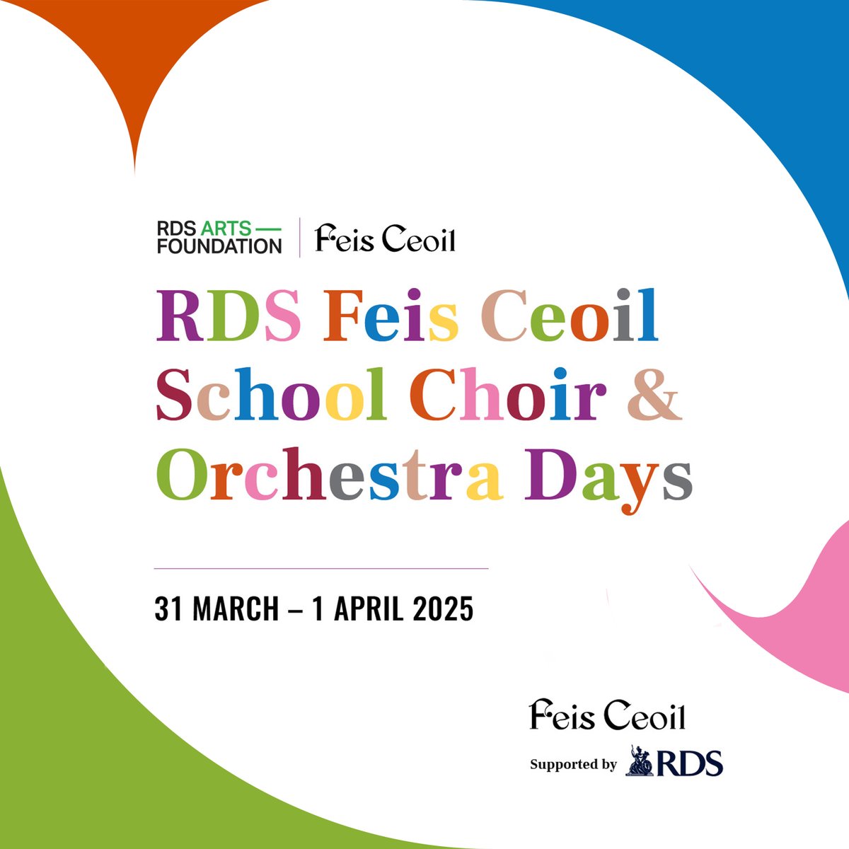 Exciting news! Feis Ceoil &amp; <a href="/TheRDS/">The RDS</a> announce a new 3-year partnership, featuring the RDS Feis Ceoil School Choir &amp; Orchestra Days (March 31 &amp; April 1) and the continuation of the prestigious RDS Music Bursary. Huge thanks to The RDS for their ongoing support! #FeisCeoil #RDS