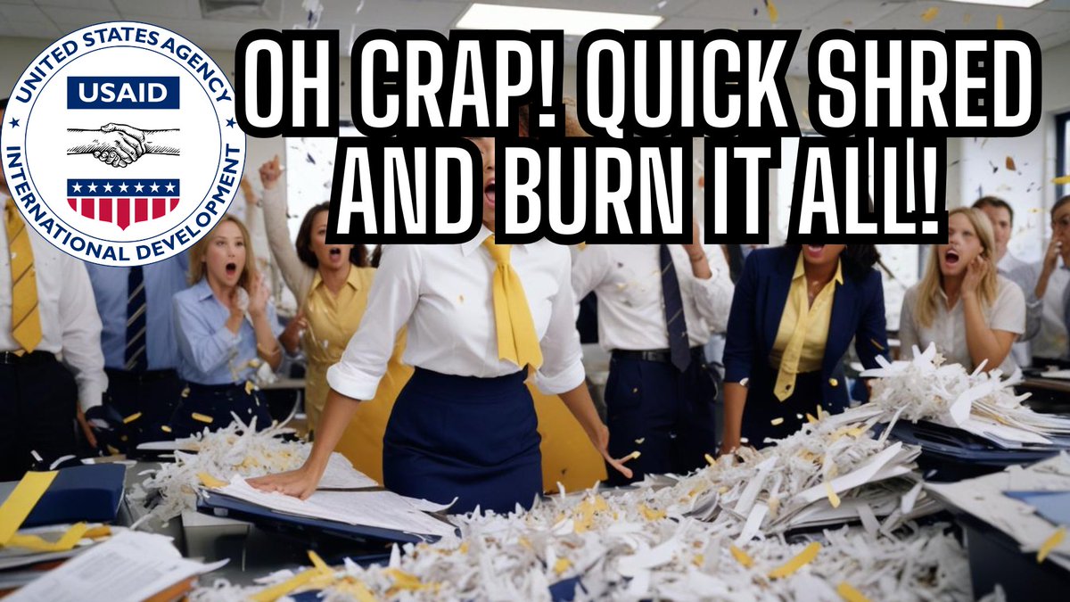 JovanHPulitzer's tweet photo. 7 AM CST - #OMG #WTF DIRECTIVE: SHRED, BURN & DESTROY (The Evidence That Is!) #USAID #GovernmentGrift #ButStillNoPCAPS https://t.co/edwkzbb5f1 https://t.co/lYNnOGToT4