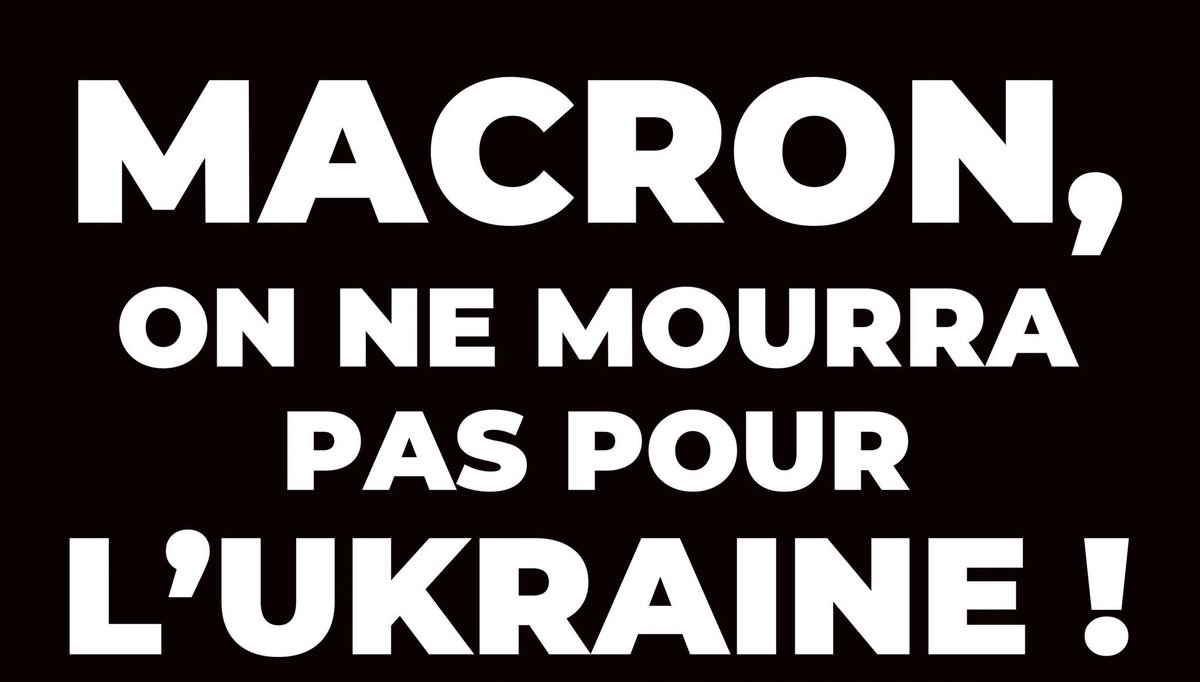 f_philippot's tweet image. Il paraît que les animateurs de France5 hier soir n’ont pas du tout aimé nos affiches pour la Paix « #Macron on ne mourra pas pour l’Ukraine ! » et qu’on s’est fait insulter à l’antenne (on imagine que dans ce cas ça ne dérange pas l’Arcom…). 
Sans droit de réponse bien sûr !…