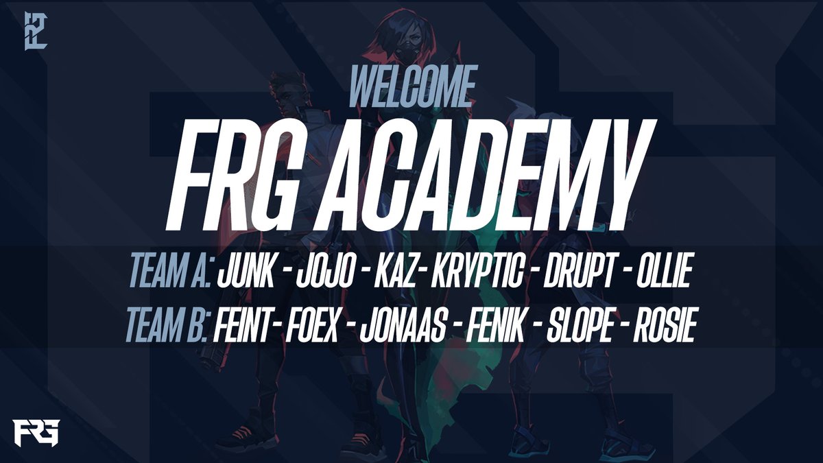 We are excited to announce our newest esports project: FRG Academy! ⚔️ 

FRG Academy consists of two teams of talented players who are ready to improve and prove themselves! 

Welcome to the team everyone!