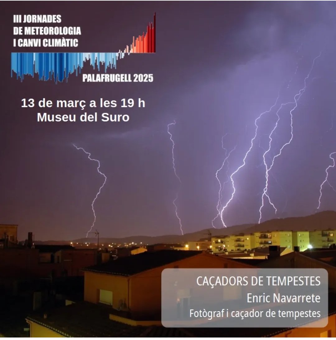 NeusColomer's tweet image. Recordeu que demà a #Palafrugell parlarem de #tempestes en el marc de les III jornades de meteorologia i canvi climàtic. @Museu_del_Suro 
#meteo #meteocat #meteocatalunya