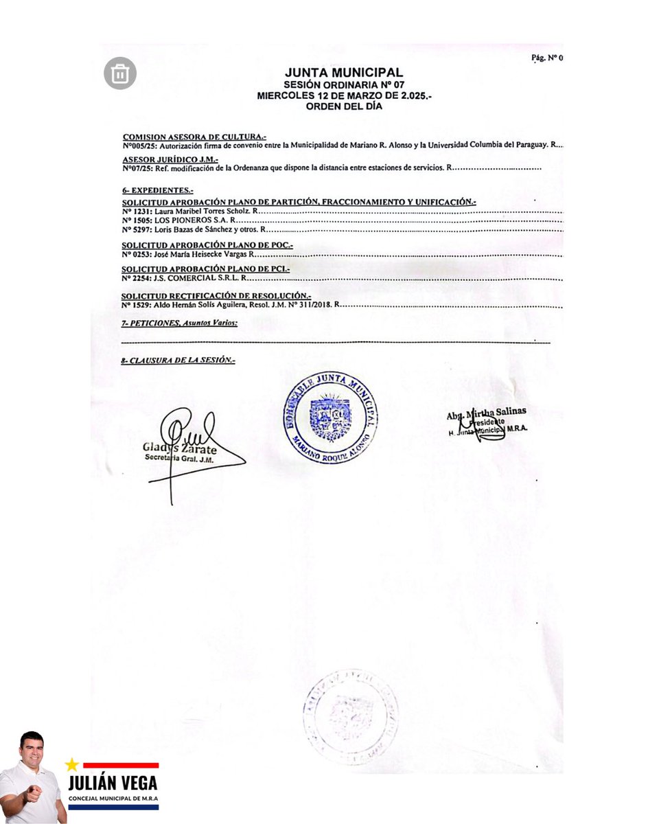 Miércoles de Sesión en la Junta Municipal de M.R.A., cumpliendo con nuestro compromiso de representar y trabajar por la ciudadanía. Les comparto los puntos tratados en el orden del día, porque la transparencia y la participación son clave para construir una mejor ciudad.