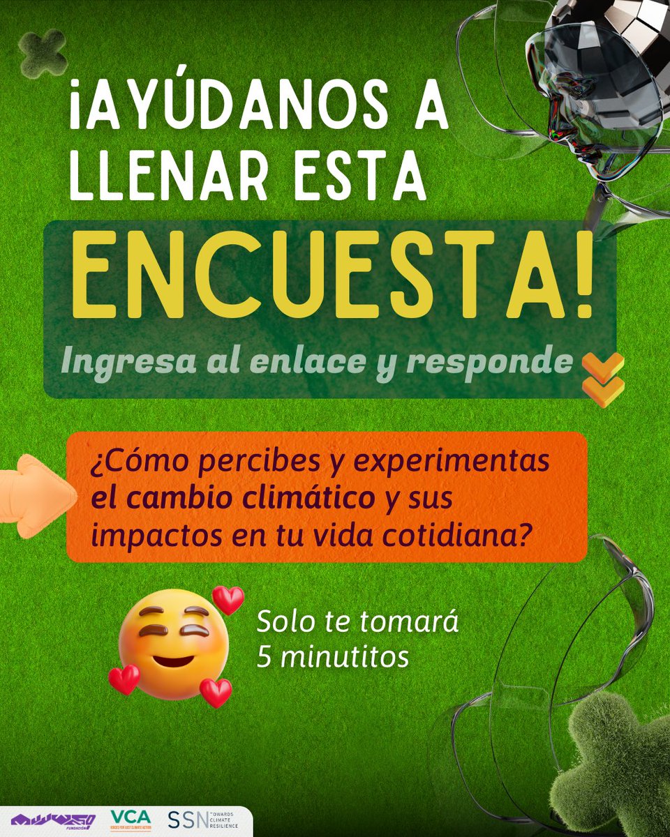La Región (@laregionprensa) on Twitter photo Nuestras amigas de <a href="/MuyWasoFund/">Fundación Muy Waso</a> nos han pedido distribuir esta encuesta. Buscan saber las percepciones y experiencias sobre el cambio y la crisis climática en áreas urbanas y rurales de #Bolivia. Los resultados se compartirán en su web. ¿La llenamos?
👇 docs.google.com/forms/d/e/1FAI… Nuestras amigas de <a href="/MuyWasoFund/">Fundación Muy Waso</a> nos han pedido distribuir esta encuesta. Buscan saber las percepciones y experiencias sobre el cambio y la crisis climática en áreas urbanas y rurales de #Bolivia. Los resultados se compartirán en su web. ¿La llenamos?
👇 docs.google.com/forms/d/e/1FAI…