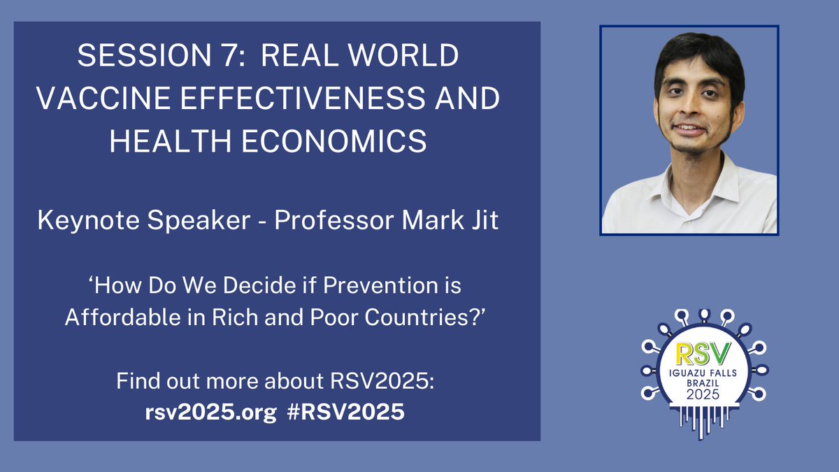 Session 7: Real World Vaccine Effectiveness and Health Economics. Kicking off day 3 is our Keynote Speaker Professor Mark Jit #RSV #GlobalHealth #RSVDisease