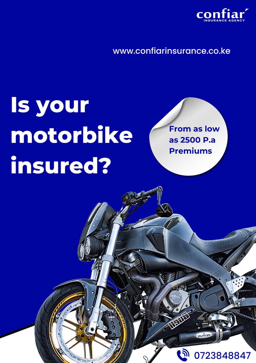 _captainelvis's tweet photo. Leo tuko kwa bike!
Piga job bila worry, Confiar' Insurance Agency got you.
Insure your motorbike from as low as 2500 of premiums per annum..
@insurance
#premiums https://t.co/c4nNBhCCnm