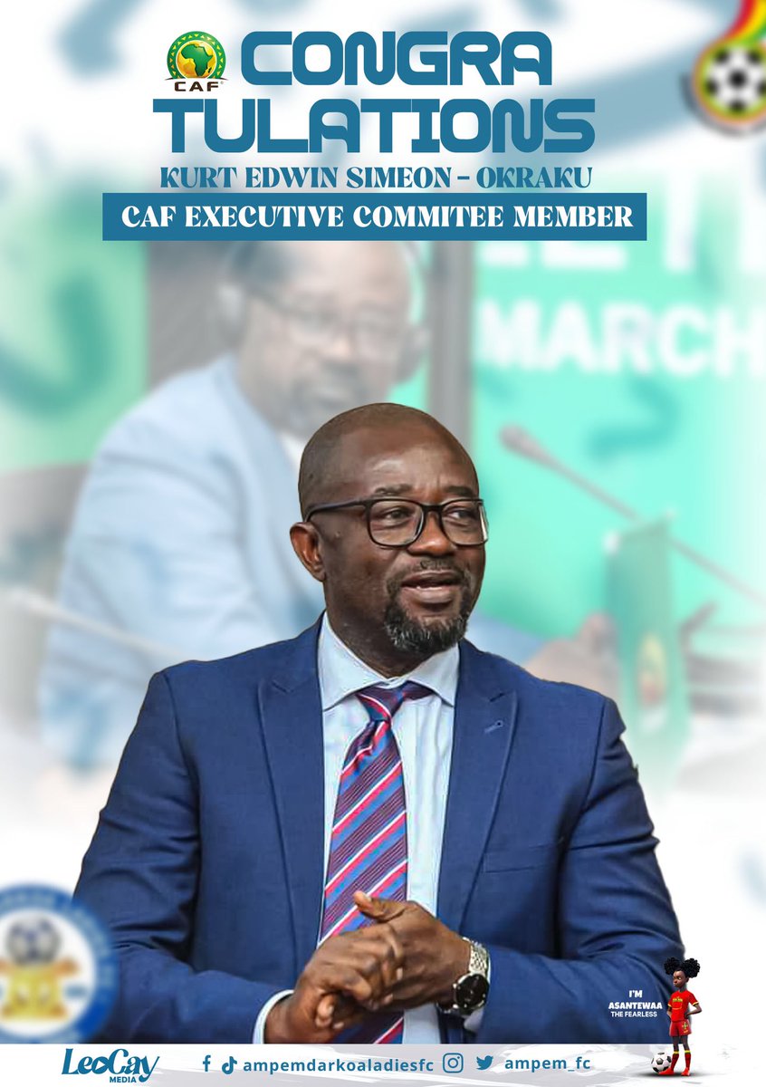 A big win for Ghana Football. We wish all the best and more wins ahead…
<a href="/kurtokraku/">Kurt Edwin Simeon-Okraku</a> 🎉⚽️

#NanaMma👑💙🤍
#asantewaathefearless