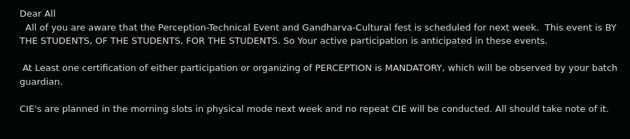 theshashwat20's tweet image. Bruh, this college never fails to amaze me. 🫠 (in the worst way)

Planned to go home for Holi, but the college thought, ‘Nah, they must attend the fest!’ 😭 The result? CIE + Mandatory Fest Certification! Just add ‘FORCEFULLY’ to the ‘BY THE STUDENTS’ tagline now.