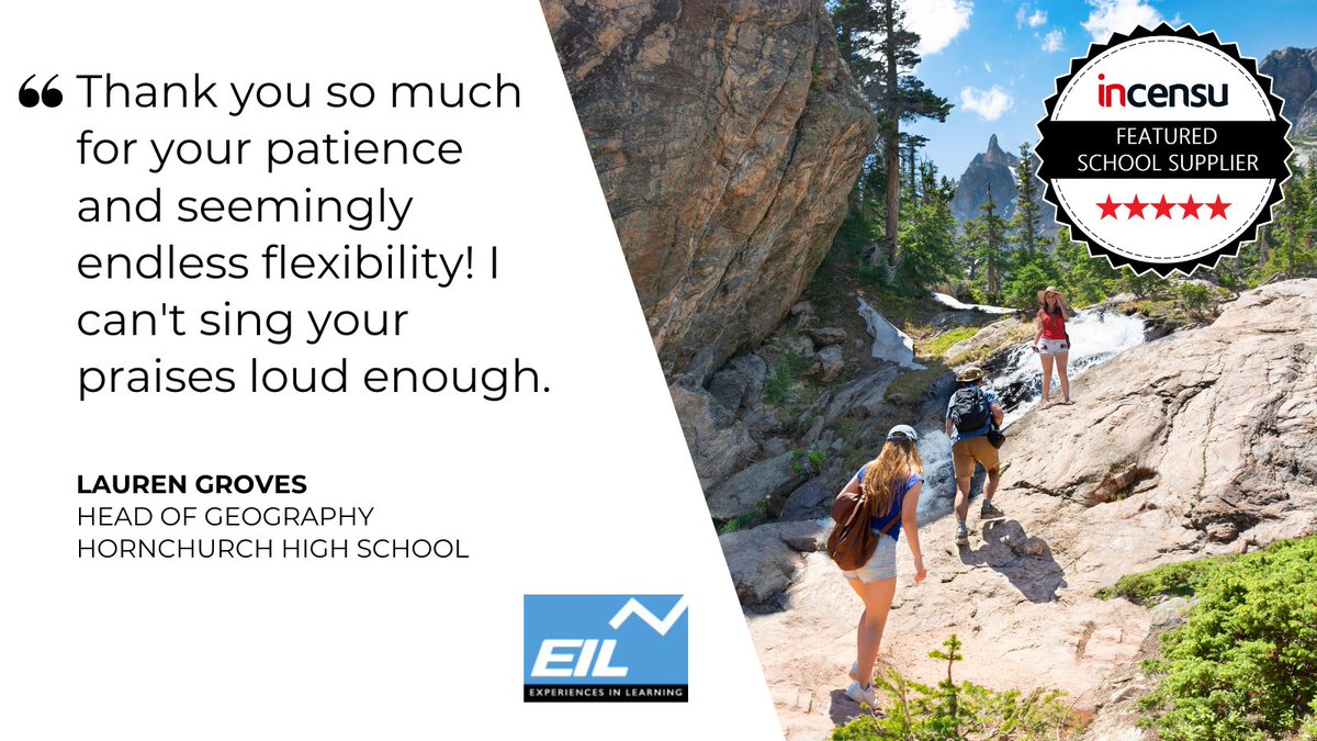 FEATURED SCHOOL SUPPLIER ✈️✨

Experiences in Learning Travel - Inspiring Educational Adventures

🌟 See what schools are saying about their unforgettable learning experiences!

incensu.co.uk/companies/view…

#Schools #Education #EducationalTrips #CulturalLearning #SchoolTravel #MATs